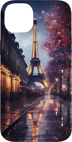 Vista 14 de iPhone 11 Escénica Torre Eiffel París Francia por la noche Bokeh Majestic Case