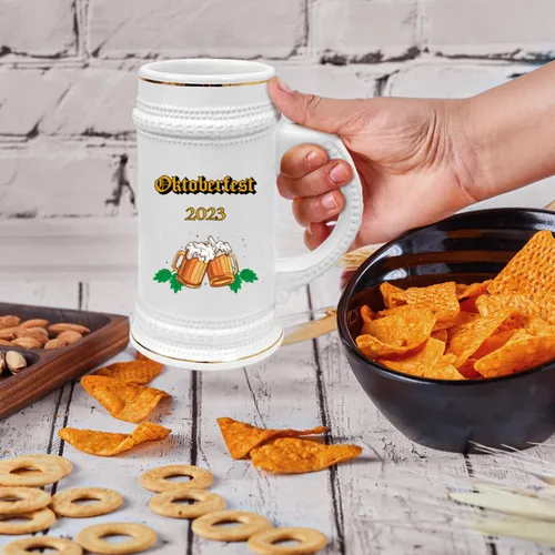 Vista 4 de Oktoberfest - Taza de cerveza para el Oktoberfest, taza de cerámica para el Oktoberfest 2023