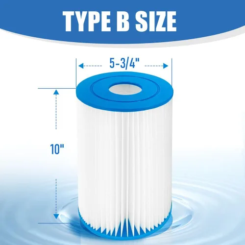 Vista 3 de Cartucho de filtro de piscina tipo B compatible con bomba de filtro in-tex de 2500 GPH para piscinas sobre el suelo, cartucho de filtro de piscina