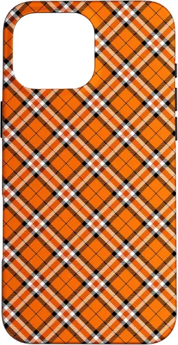 Vista 19 de iPhone 16 Vintage Orange Plaid Halloween Fall Autumn Pumpkins Case