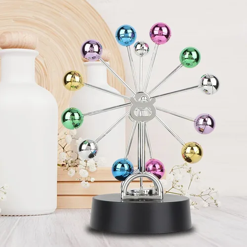 Vista 2 de Noria de movimiento perpetuo, Newtons Cradle Pendulum Bolas de equilibrio de movimiento perpetuo para decoración del hogar y entusiastas