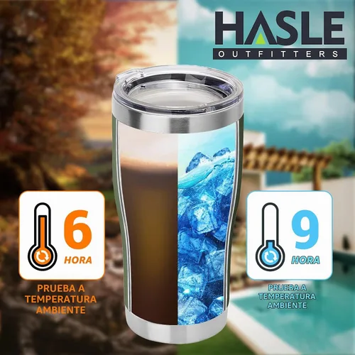 Vista 5 de HASLE OUTFITTERS Vaso de 20 onzas a granel, vasos de acero inoxidable con tapa, vaso aislado al vacío, taza de doble pared con recubrimiento