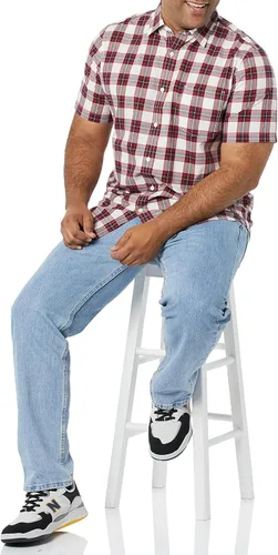 Vista 3 de Tienda Essentials Camisa de popelina elástica de manga corta para hombre