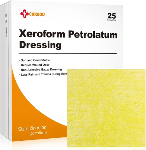 Vista 7 de Carbou Medical Xeroform - Apósito de Petrolato 1"x8", Paquete Individual de 50, Almohadillas de Gasa No Adherentes, Parche de Gasa de Malla Fina