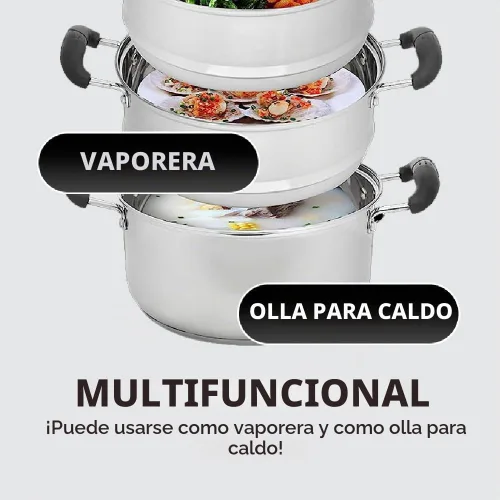 Vista 6 de CONCORD - Utensilios de cocina de acero inoxidable de 3 niveles, 9.4 in (compatible con inducción)