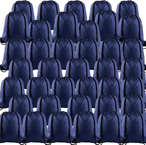 Vista 20 de KUUQA Mochila con cordón a granel, bolsas de almacenamiento para deporte, gimnasio, viajes, Negro, Viajar
