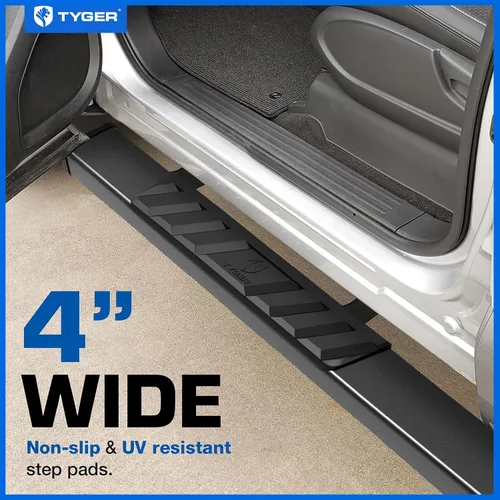 Vista 4 de Tyger Auto Estribos elevadores de 4 pulgadas compatibles con Ford F-150 2009-2014 Supercab TG-RS2F40088 Barras Nerf con rieles laterales