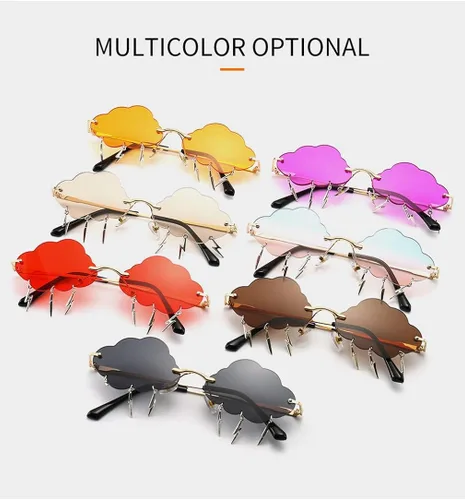 Vista 7 de ENTHYI Gafas de sol Cloud Lightning para mujereshombres sin montura para fiesta sin montura