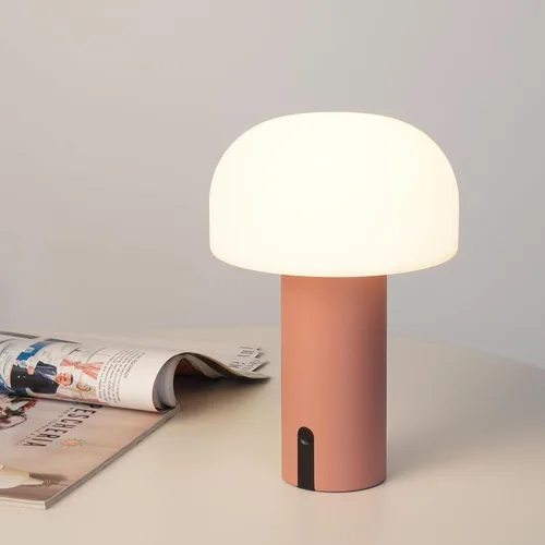 Vista 9 de WEILAILUX Lámpara de mesa inalámbrica de hongos, lámpara de ducha impermeable, lámpara de mesa recargable con pilas, luz nocturna regulable al tacto