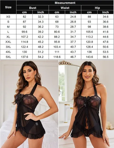 Vista 6 de Avidlove - Lencería para mujer talla grande de encaje babydoll lencería de maternidad sexy para embarazadas tallas XS-5XL