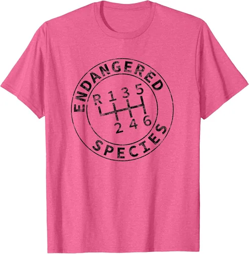 Vista 4 de Endangered Species Stick Shift Manual Transmission Drivers T-Shirt Baby Blue