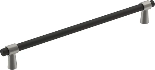 Vista 35 de Amerock BP37385FBG10 Mango de gabinete negro mate/níquel satinado Mango de gabinete de 3 pulgadas (76 mm) de centro a centro Mergence