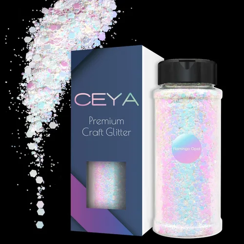 Vista 16 de Ceya - Juego de purpurina camaleón gruesa de 18 colores, 6.3 oz/180 g, polvo de purpurina artesanal con cambio de color, cada 15 ml, copos