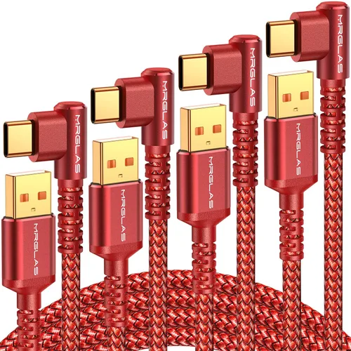 Vista 11 de MRGLAS Cable USB C 3.2A, cable USB a USBC (paquete de 4), cable de carga Gris