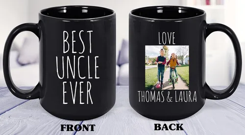 Vista 2 de Taza personalizada con el mejor tío de la historia, taza de foto de sobrina sobrino, regalo del día del padre