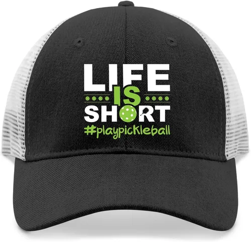 Vista 9 de devor Dad Hat Life is Short Play Pickleball Baseball Cap for Women Funny Denim Hat Adjustable