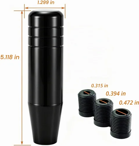 Vista 4 de Lunsom Pomo de palanca de cambios de aluminio de 5 pulgadas, mango de palanca de cambios de aleación larga, cabezal de cambio automático