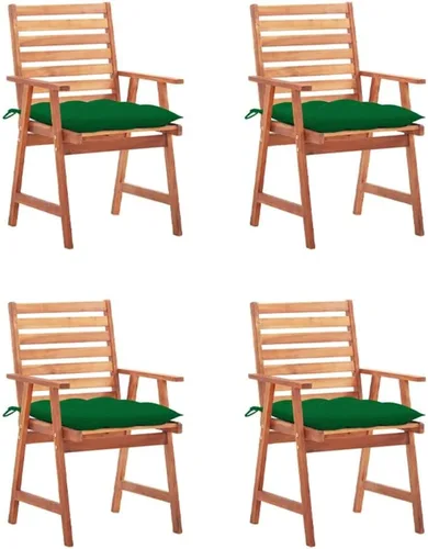 Vista 11 de Patio Dining Chairs 2 pcs with Cushions Solid Acacia Wood Dinning Room Outdoor Seating Outside Chairs Sillas para Comedor for Picnic Beach Courtyard