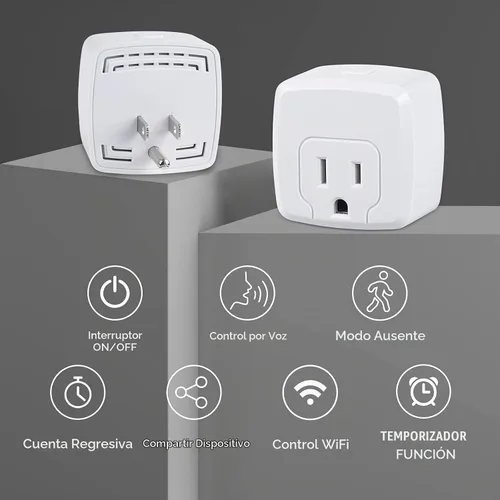 Vista 2 de HBN Enchufe inteligente de 15 A, mini salida WiFi funciona con vida inteligente, 2.4 GHz, paquete de 4