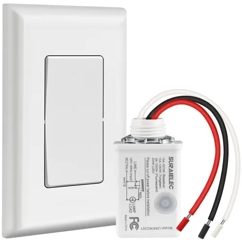 Vista 9 de Kit de interruptor de luz inalámbrico y receptor, negro, control remoto de 15 A No Wiring Required, No Interference, 100 ft Range, Expandable Wall