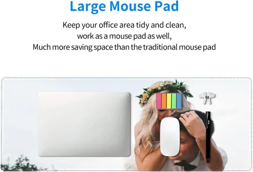 Vista 5 de Alfombrilla de mouse grande personalizada, alfombrillas de mouse personalizadas con logotipo de texto fotográfico, alfombrilla de mouse de goma 1