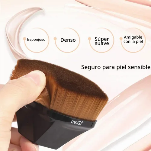 Vista 4 de Brocha para base de maquillaje, brochas de maquillaje Kabuki, brochas de maquillaje líquidas en polvo, brochas de maquillaje para mezclar líquidos