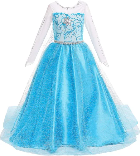 Vista 2 de BanKids - Disfraz de vestido de princesa para cumpleaños, Halloween y cosplay para niñas de 3 a 12 años