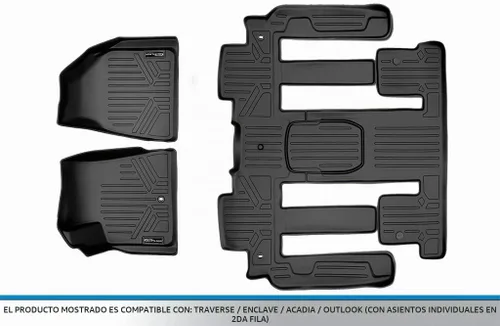 Vista 5 de MAXFLOORMAT Tapetes para piso de auto chofer/acompañante/trasero, juego completo de 3 piezas (negro)