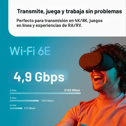 Vista 3 de TP-Link Deco XE70 Pro AXE4900 Tri-Band WiFi 6E Sistema de WiFi en Malla - Puertos WAN/LAN de 2.5G, Wi-Fi 7 de 4.9 Gbps, Cobertura de 730 m², Conecta