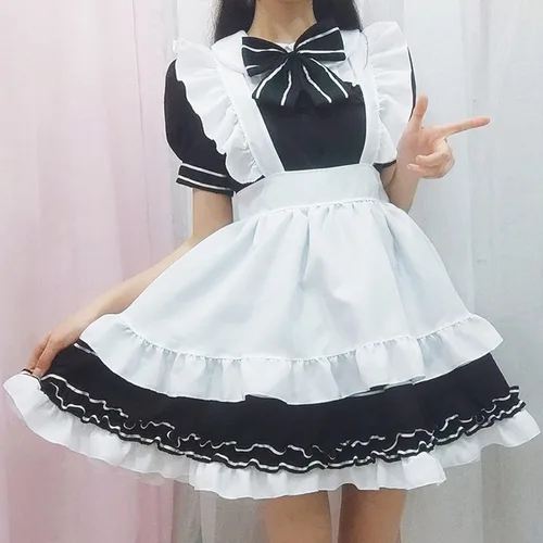 Vista 9 de Disfraz de sirvienta francesa de talla grande para mujer disfraz de cosplay lindo vestido de fiesta disfraz gótico vintage vestido Lolita 03