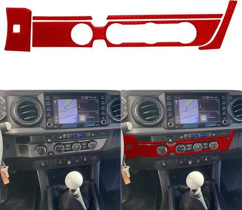 Vista 23 de NVCNX Real Premium Fibra de carbono compatible con Toyota Tacoma 2016-2017 Accesorios Car Dash Bed Interruptor de luz Panel Panel Cubierta