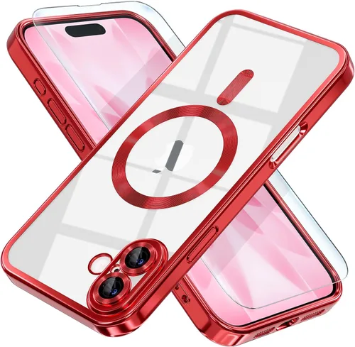 Vista 83 de Misea Funda magnética para iPhone 14 compatible con MagSafe [nunca amarillenta] [protección contra caídas de grado militar] protector completo