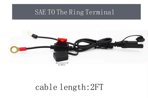 Vista 2 de iMESTOU Arnés de terminal SAE a junta tórica de 2 pines, enchufe de desconexión rápida, cable de carga de desconexión rápida SAE para motocicleta