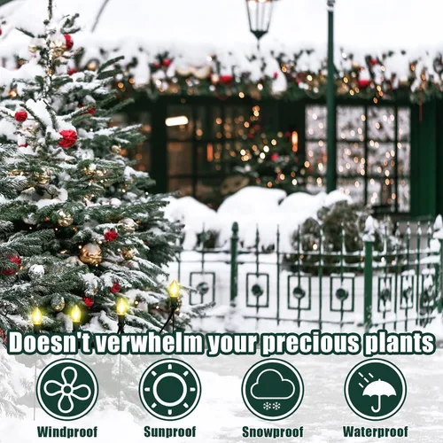 Vista 7 de Gisafai 12 piezas de 15 pulgadas Estacas de luz de Navidad universales para patio, césped, día festivo, para tira de luces C9 o C7, estacas