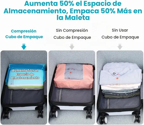 Vista 6 de Cambond Cubos de equipaje de compresión para mujeres de viaje, organizadores de equipaje ligeros, bolsas de equipaje para llevar en maletas 01