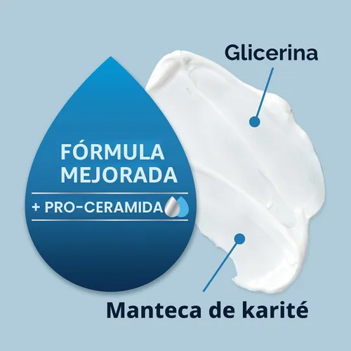 Vista 2 de Lubriderm, Loción de Humectación Diaria Libre de Fragancia + Pro-Cerámida, Manteca de Karité y Glicerina, Loción para Cara, Manos y Cuerpo para Piel