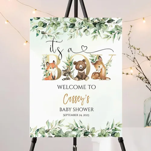 Vista 12 de Señal de Bienvenida Personalizada para Baby Shower de Niño, Señal de Baby Shower Niño, Decoraciones de Baby Shower Azul Boho de Oso Sol, Aquí Viene