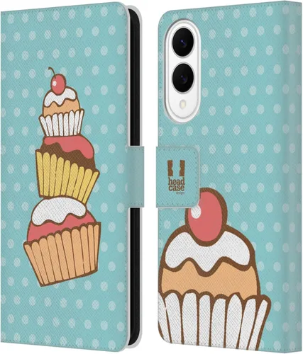 Vista 359 de Head Case Designs Assortment Cupcakes Happiness Leather Wallet Case Compatible with Samsung Galaxy A07 4G Surtido