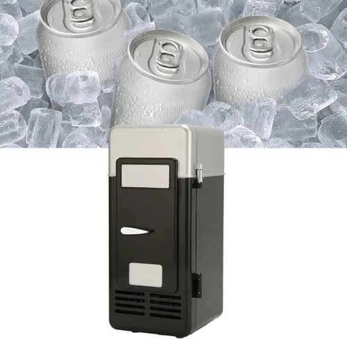 Vista 2 de LBEC Refrigerador pequeño, solo USB, pequeño refrigerador portátil USB, potente potencia baja, decibelio para oficina, coche, hogar