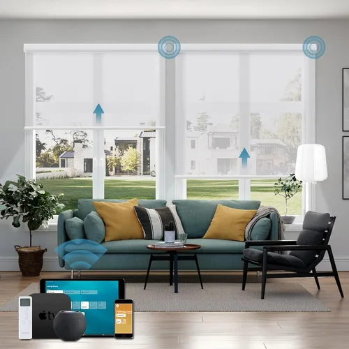 Vista 27 de Cortinas enrollables inteligentes de filtrado de luz motorizadas compatibles con HomeKit, persianas inteligentes para ventanas con 1% de apertura