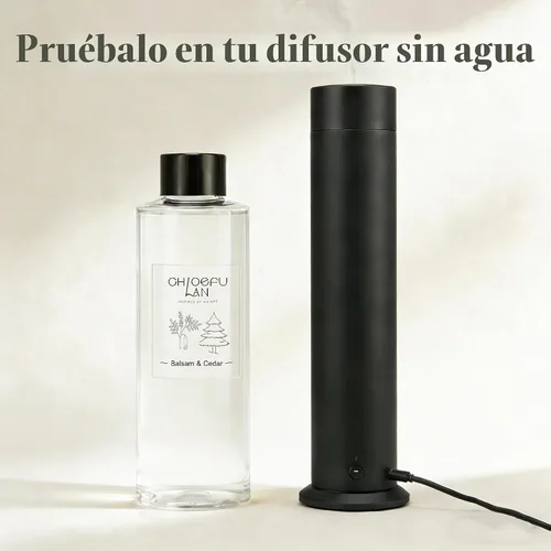 Vista 2 de Chloefu LAN Juego de recambio de aceite con varillas de junco con aroma a bálsamo y cedro 200ml/6.76 fl oz Aceites de fragancias naturales - Mejor