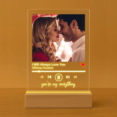 Vista 2 de Placa de Música Personalizada - Placa de Canción Acrílica Personalizada Letrero de Música Personalizado Regalo de Foto Regalo de Celebración