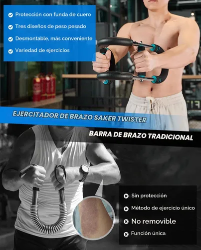 Vista 5 de [Usado] 2026 New Saker PowerTwist Arm Trainer, Adjustable Forearm Strengthener, Arm Exercise and Chest Workout Equipment for Home Gym, for Men