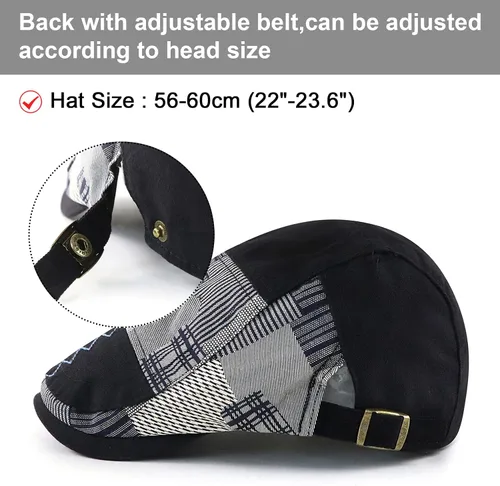 Vista 5 de Aivtalk Gorra de boina de periódicos ajustable para hombre, gorra de hiedra plana