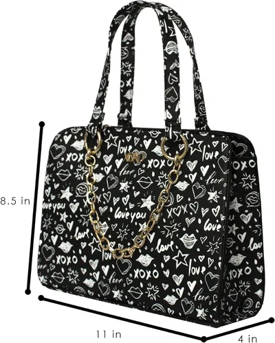 Vista 3 de Bolso de mano para mujer con estampado de graffiti