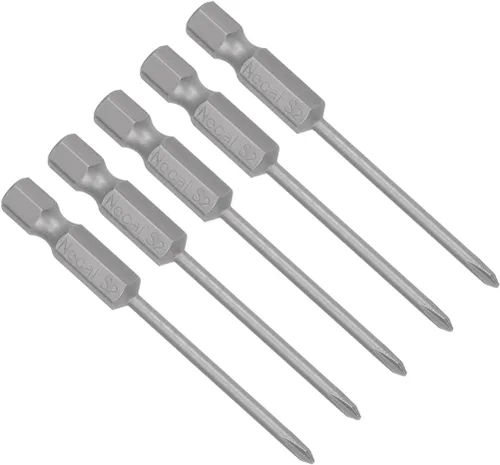 Vista 5 de uxcell 5 brocas magnéticas Phillips PH0 de 0.079 in, vástago hexagonal de 1/4 de pulgada, herramienta eléctrica S2 de 2.56 pulgadas de longitud