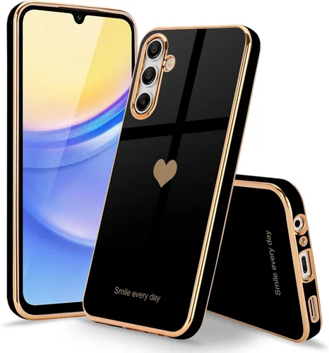 Vista 7 de Teageo para Samsung Galaxy A15 4G 5G Funda para mujeres y niñas, diseño de corazón de amor, lujoso brillo, cubierta trasera suave, parachoques