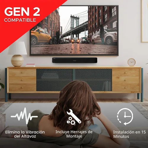Vista 3 de Soporte de barra de sonido para graves Sonos Beam Gen 1 y 2 solamente Negro