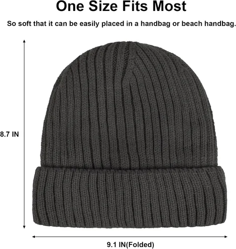Vista 3 de Chalier Gorros de invierno para hombre, gorro de punto holgado, cálido y holgado