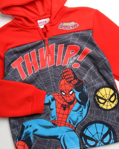 Vista 4 de Marvel Sudadera con capucha de forro polar Avengers para niño - Capitán América, Spider-Man, Iron Man (Tamaño 2T-18)